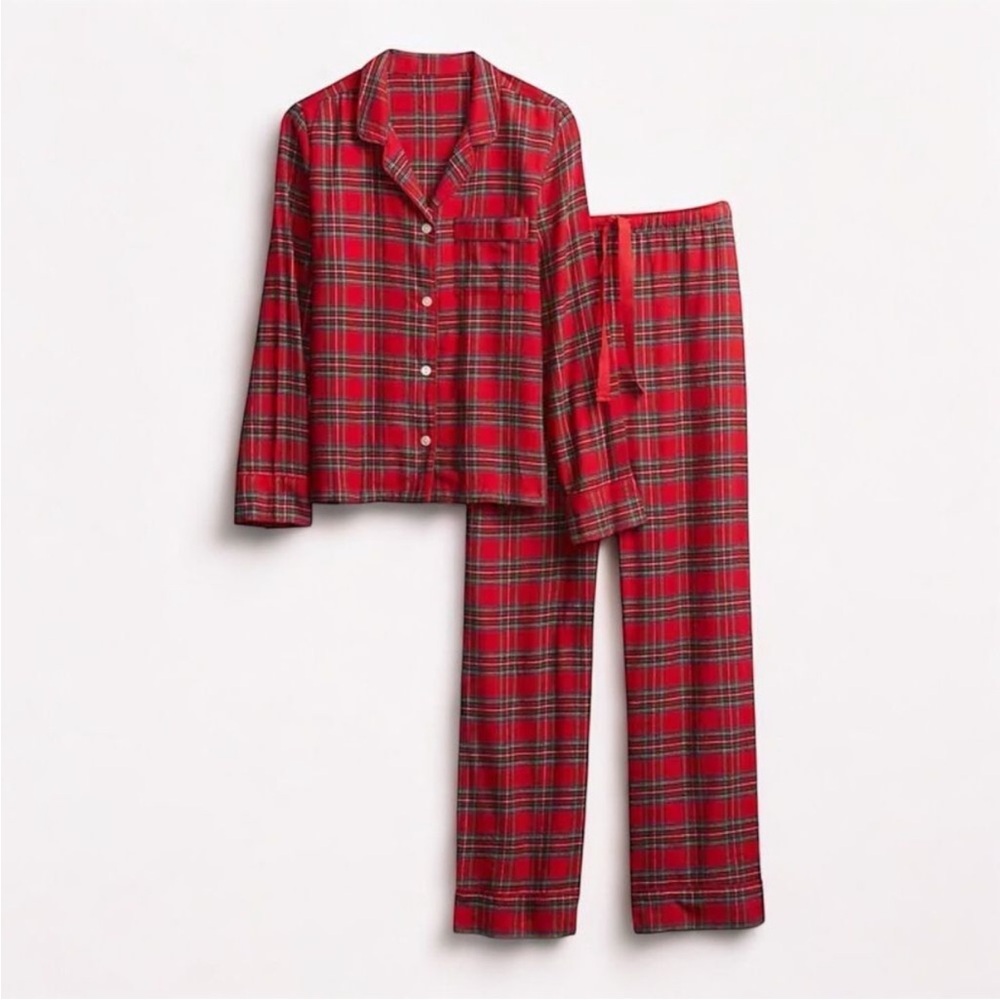 GAP Red Plaid Women’s Flannel Pajamas - Picture 2 of 4